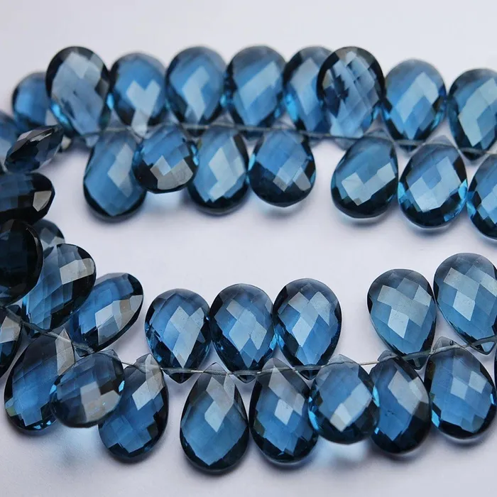 London Blue Topaz Quartz Faceted Pear Drop Beads 20x10mm 1 matching pair Beads Supplies USA Earrings London Blue Topaz Quartz Faceted Pear Drop Beads 20x10mm 1 matching pair Beads Supplies USA Earrings