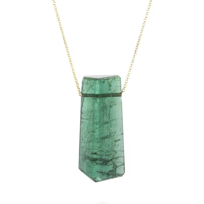 Necklaces Green Tourmaline Crystal Necklace Margaret Solow
