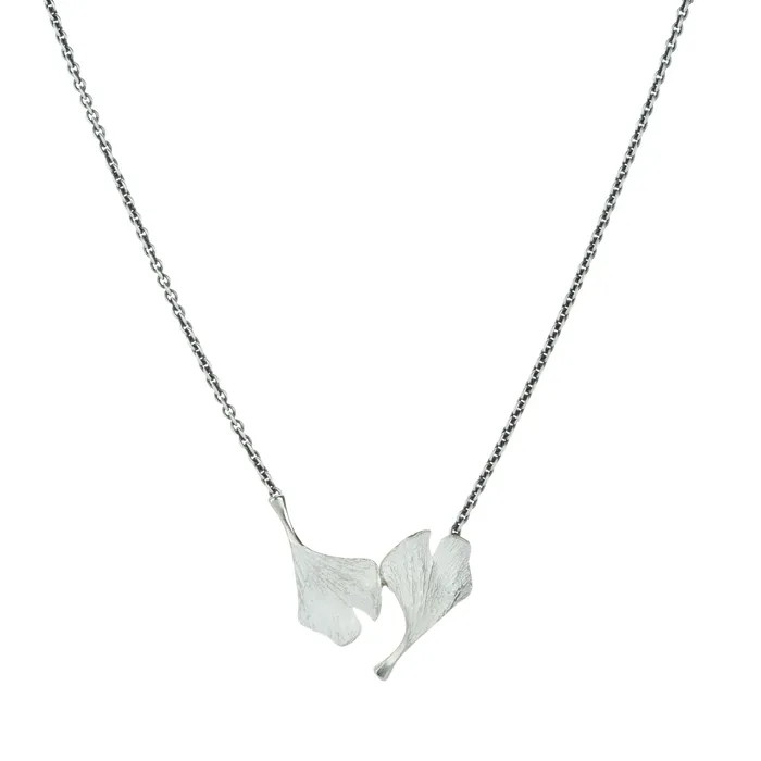 Necklaces John Iversen Double Baby Ginkgo Leaf Pendant Necklace Necklaces John Iversen Double Baby Ginkgo Leaf Pendant Necklace