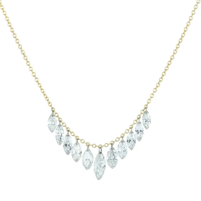 Necklaces Marquise Shaped Diamond Fringe Necklace Todd Pownell