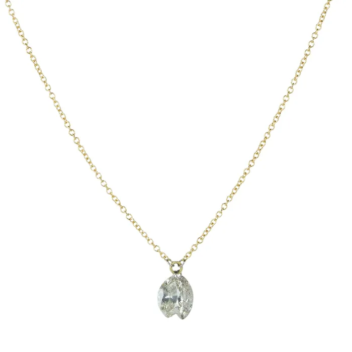 Necklaces Todd Pownell Double Marquise Diamond Pendant Necklace