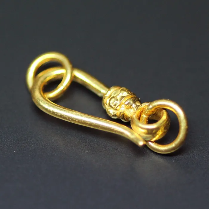 PreStyled Sets Jalvi Co Solid Gold Clasp 18k Handmade Old Fashioned Tribal Hook 11mm x 5mm PreStyled Sets Jalvi Co Solid Gold Clasp 18k Handmade Old Fashioned Tribal Hook 11mm x 5mm