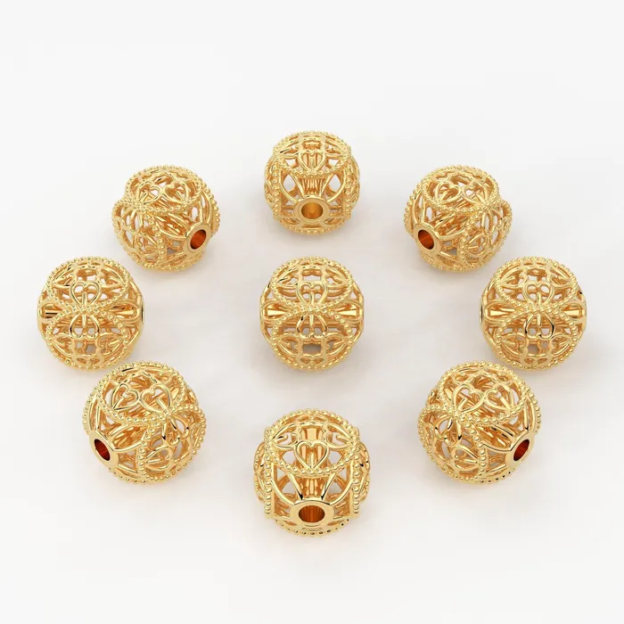 PreStyled Sets Solid Gold Handmade Heart Round Milgrain Spacer Gold Bead Finding 6mm Jalvi Co PreStyled Sets Solid Gold Handmade Heart Round Milgrain Spacer Gold Bead Finding 6mm Jalvi Co