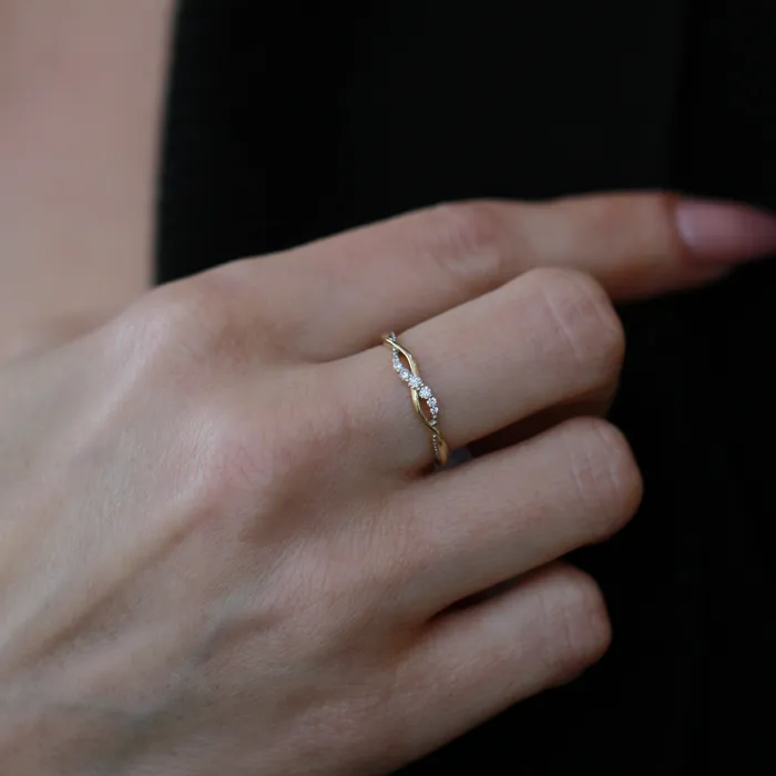 Rings 10kt Yellow Gold Diamond Infinity Womens Ring Independent Jewellers