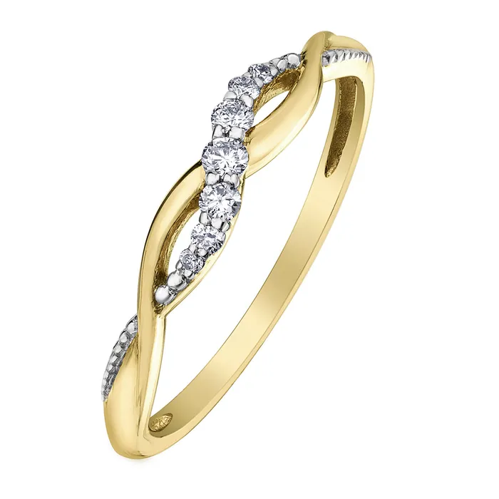 Rings 10kt Yellow Gold Diamond Infinity Womens Ring Independent Jewellers