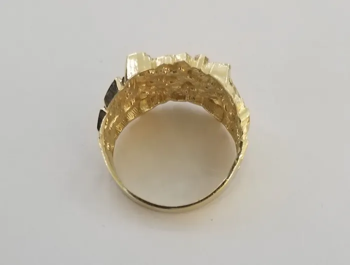 Rings Globalwatches10 10k Real Yellow Gold Nugget Casual Ring Men Sizable Band 10k Gold MenWomen