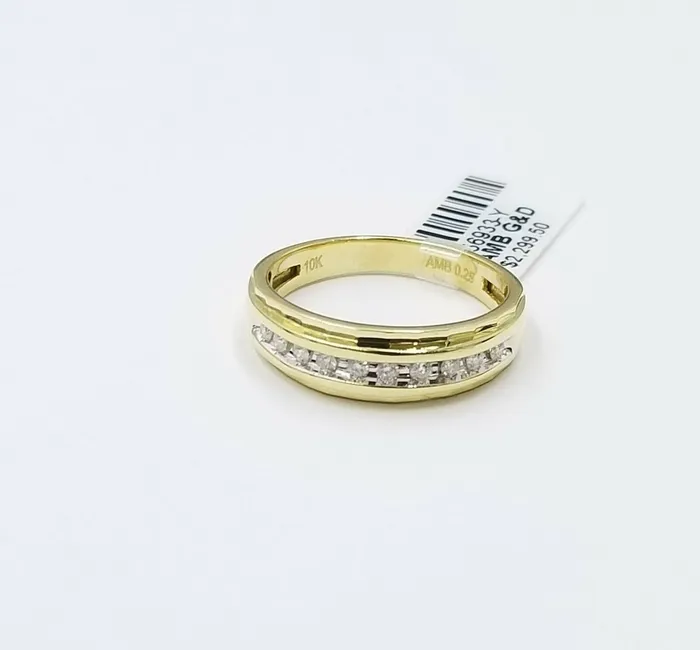 Rings Gold and Diamond 10K Yellow Gold Diamond WeddingEngagement Band Diamond Cut Ring Mens