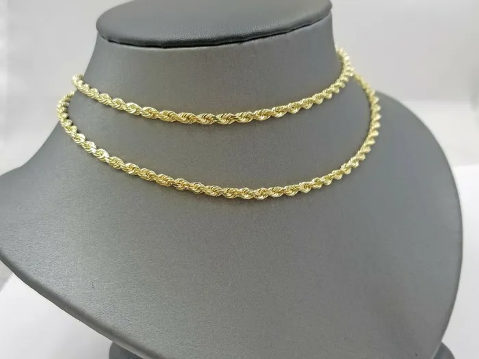 Rings Gold and Diamond Real 14k SOLID Yellow Gold 25mm Rope Chain Diamond Cut 24 Inches Lobster Lock Rings Gold and Diamond Real 14k SOLID Yellow Gold 25mm Rope Chain Diamond Cut 24 Inches Lobster Lock