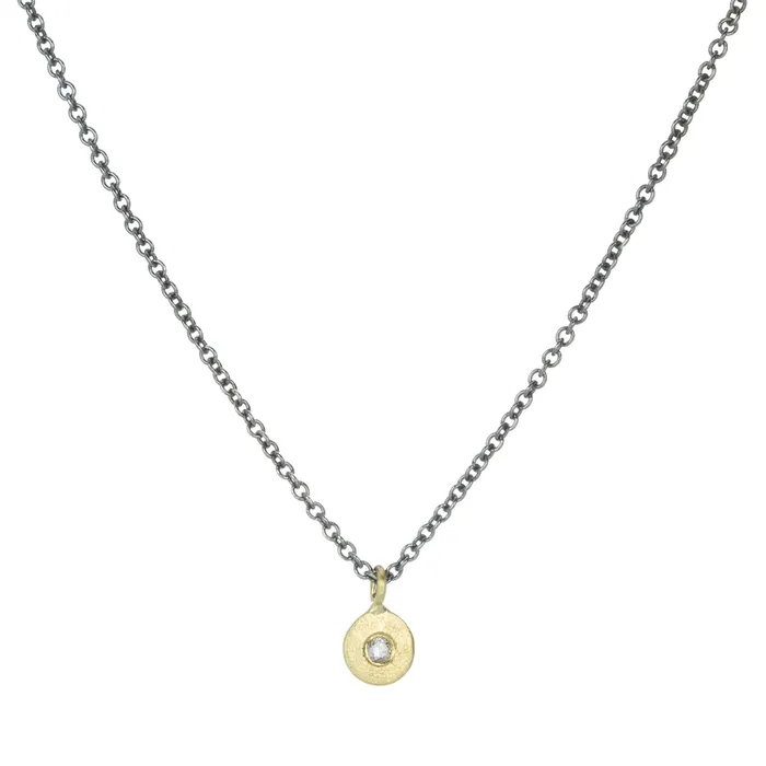 Yellow Gold Pebble Pendant Necklace Kate Maller Necklaces