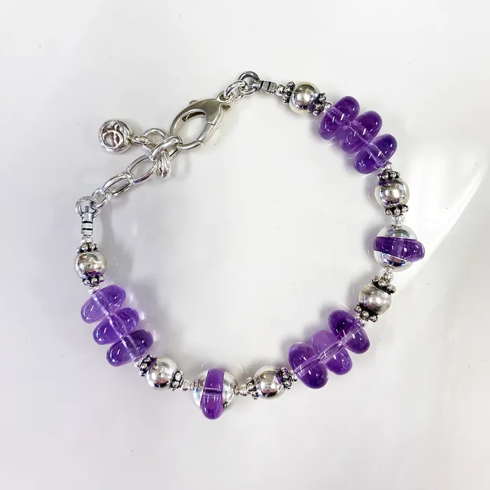 Amethyst Sterling Silver Bracelet Elisa Ilana Bracelets Amethyst Sterling Silver Bracelet Elisa Ilana Bracelets