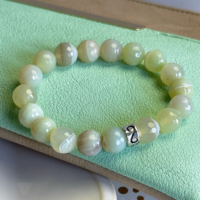 Bracelets Elisa Ilana Apple Agate Stretch Bracelet w Sterling Silver Accent Bracelets Elisa Ilana Apple Agate Stretch Bracelet w Sterling Silver Accent