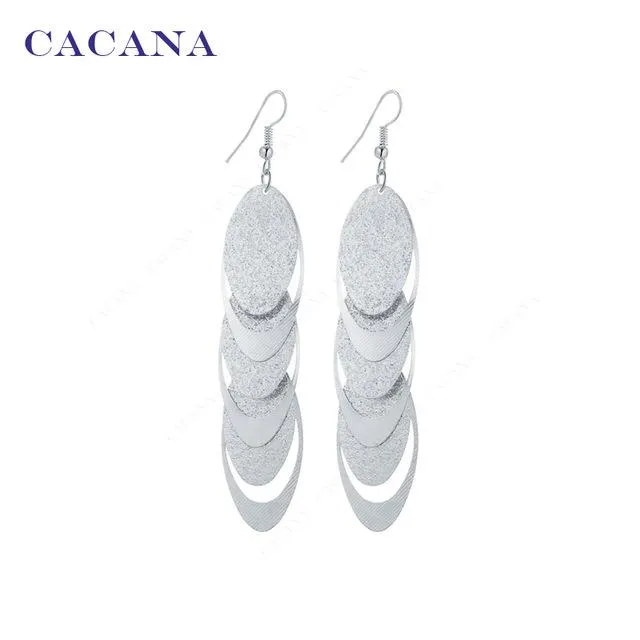 Earrings sparklingselections Matte Oval And Hollow Oval Dangle Long Earrings For Women
