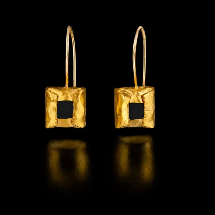 Earrings Square Onyx Earrings Gzahav