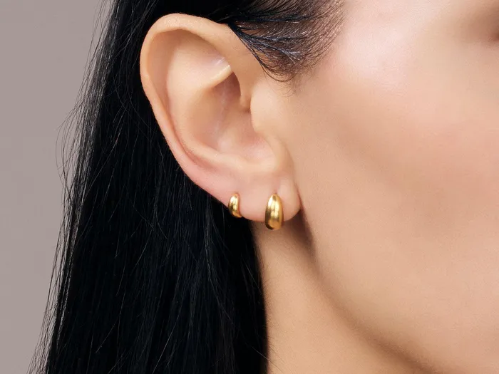 GG GOLD CLS Earrings GURHAN Hoopla Gold Huggie Hoop Earrings Small Smooth Rounded GG GOLD CLS Earrings GURHAN Hoopla Gold Huggie Hoop Earrings Small Smooth Rounded