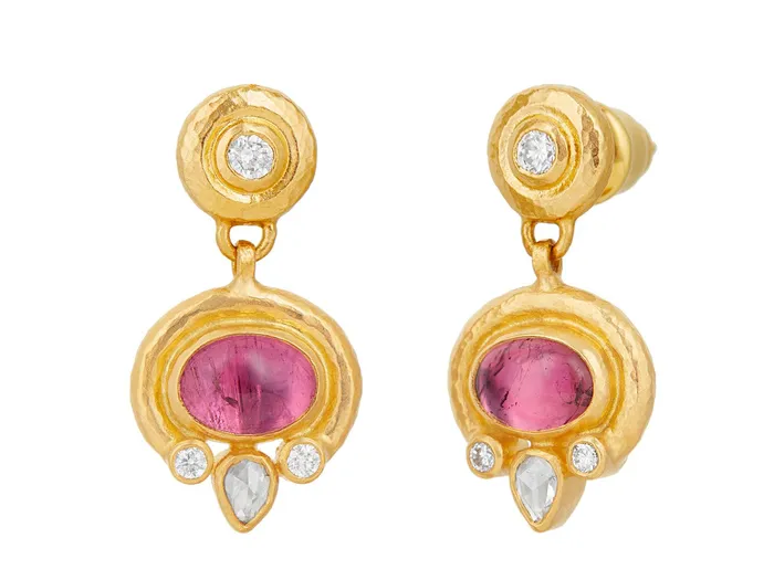 GG GOLD OOAK Earrings GURHAN Muse Gold Tourmaline Single Drop Earrings 8x6mm Oval set in Wide Frame GG GOLD OOAK Earrings GURHAN Muse Gold Tourmaline Single Drop Earrings 8x6mm Oval set in Wide Frame