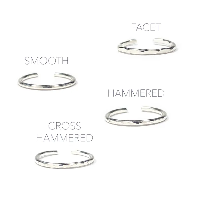 Hoops By Hand Cross Hammered Toe Ring 14K Gold Filled Rings Hoops By Hand Cross Hammered Toe Ring 14K Gold Filled Rings