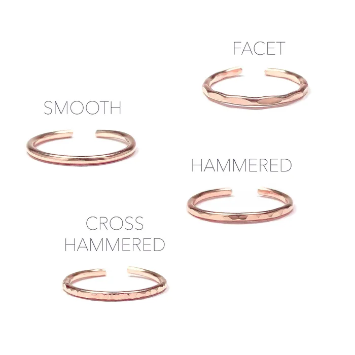 Hoops By Hand Cross Hammered Toe Ring 14K Gold Filled Rings Hoops By Hand Cross Hammered Toe Ring 14K Gold Filled Rings