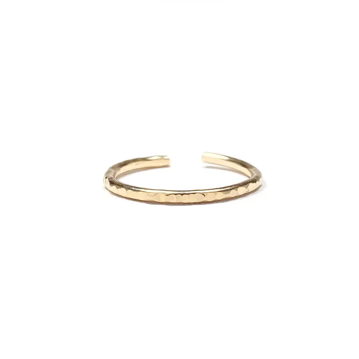 Hoops By Hand Cross Hammered Toe Ring 14K Gold Filled Rings Hoops By Hand Cross Hammered Toe Ring 14K Gold Filled Rings