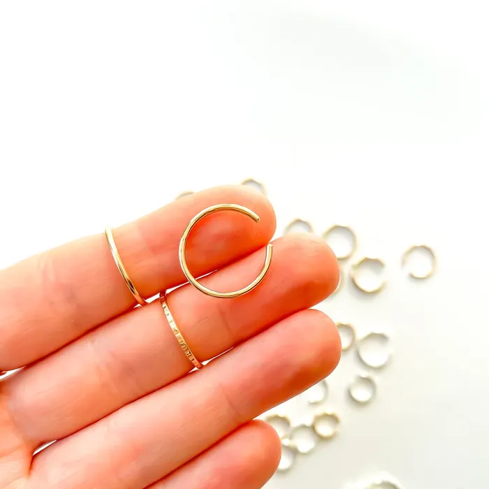 Hoops By Hand Cross Hammered Toe Ring 14K Gold Filled Rings Hoops By Hand Cross Hammered Toe Ring 14K Gold Filled Rings