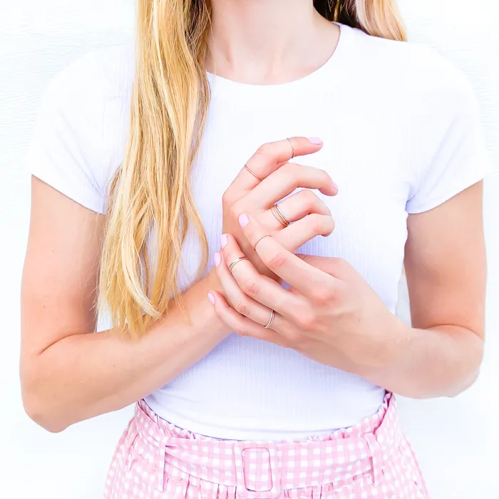 Hoops By Hand Rose Gold Stacking Ring Set 14K Rose Gold Filled Rings Hoops By Hand Rose Gold Stacking Ring Set 14K Rose Gold Filled Rings