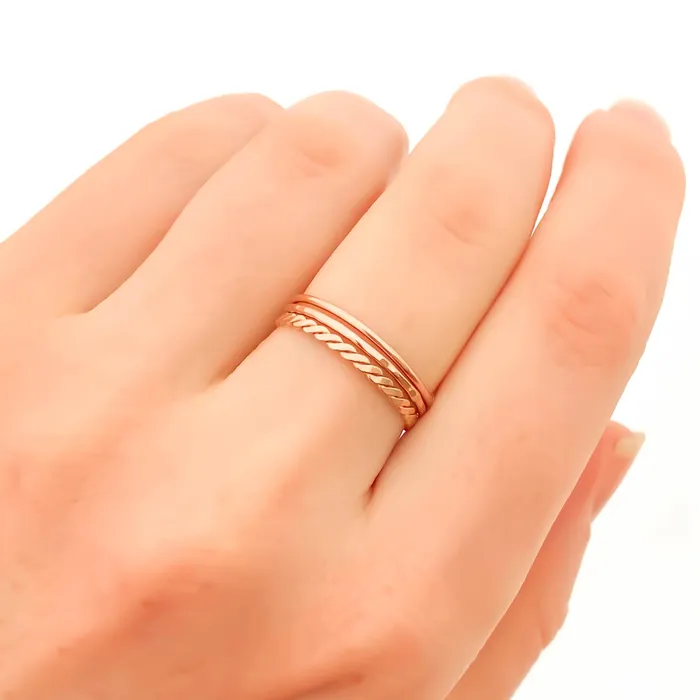 Hoops By Hand Rose Gold Stacking Ring Set 14K Rose Gold Filled Rings Hoops By Hand Rose Gold Stacking Ring Set 14K Rose Gold Filled Rings