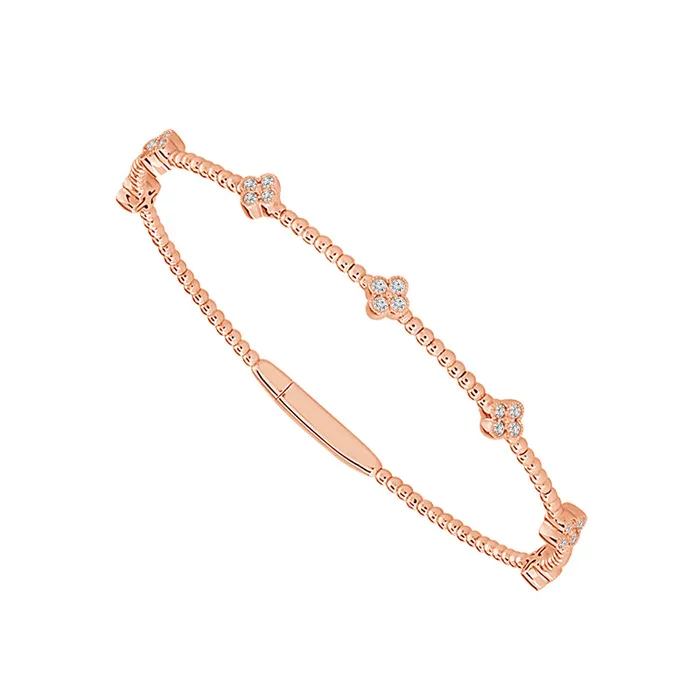 IDD USA LLC PreStyled Sets 14K Gold 38 CT Diamond Station Bangle