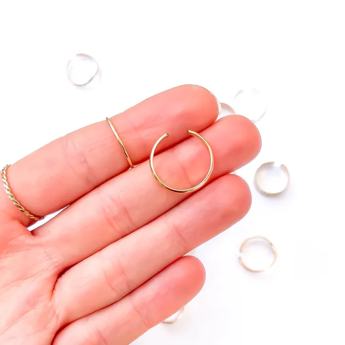 Rings Hoops By Hand Dainty Half Round Toe Ring 14K Gold Filled Rings Hoops By Hand Dainty Half Round Toe Ring 14K Gold Filled