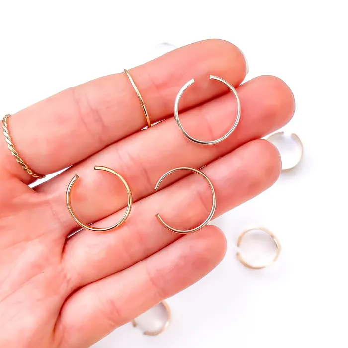 Rings Hoops By Hand Dainty Half Round Toe Ring 14K Gold Filled Rings Hoops By Hand Dainty Half Round Toe Ring 14K Gold Filled
