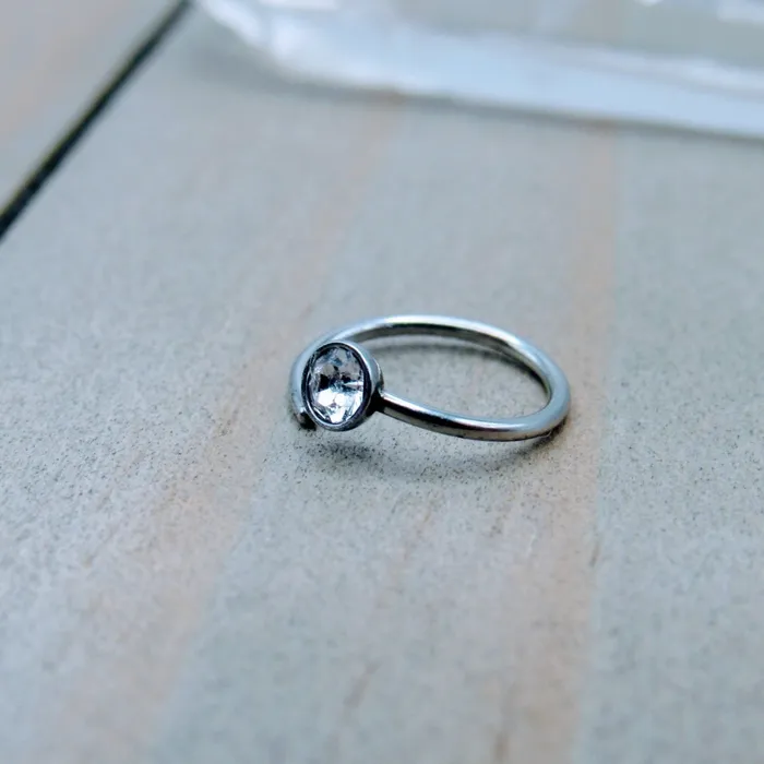 Siren Body Jewelry Rings 20g Nose piercing hoop silver 3mm cz bezel set gemstone helix cartilage seam ring 516 Siren Body Jewelry Rings 20g Nose piercing hoop silver 3mm cz bezel set gemstone helix cartilage seam ring 516