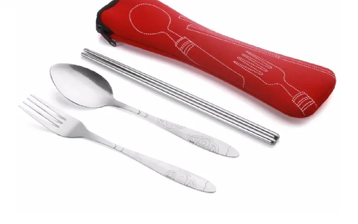 sparklingselections Earrings Home Accessories 3Pcs Stainless Steel Flower Painting Cutlery Set sparklingselections Earrings Home Accessories 3Pcs Stainless Steel Flower Painting Cutlery Set