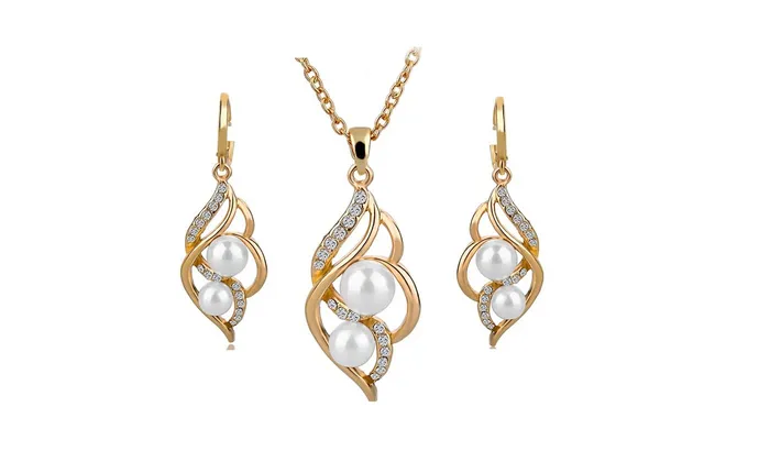 sparklingselections PreStyled Sets Gold Color Elegant Inlaid Crystal Jewelry Sets sparklingselections PreStyled Sets Gold Color Elegant Inlaid Crystal Jewelry Sets